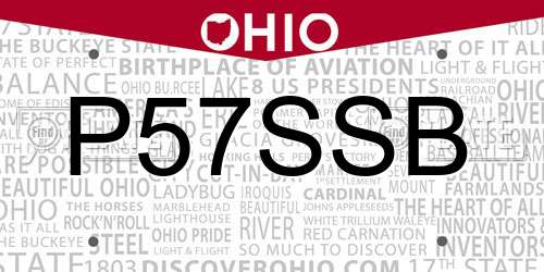P57SSB Ohio License Plate