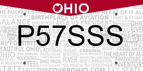 P57SSS Ohio License Plate