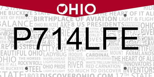 P714LFE Ohio License Plate