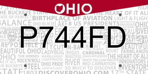 P744FD Ohio License Plate