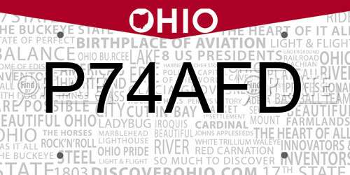 P74AFD Ohio License Plate