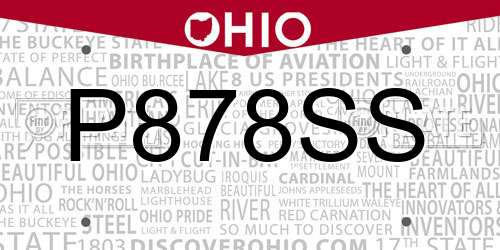 P878SS Ohio License Plate