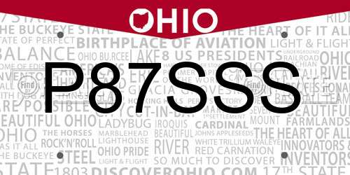 P87SSS Ohio License Plate