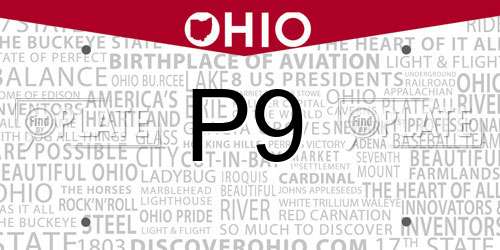 P9 Ohio License Plate