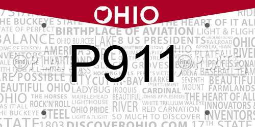 P911 Ohio License Plate