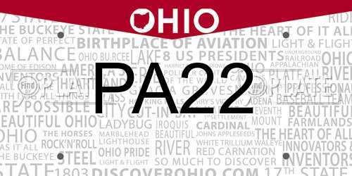 PA22 Ohio License Plate