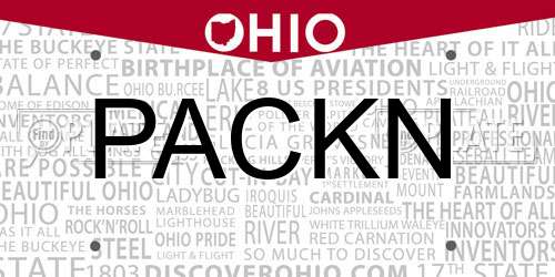 PACKN Ohio License Plate