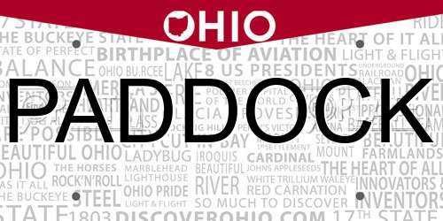 PADDOCK Ohio License Plate
