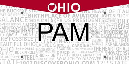 PAM Ohio License Plate