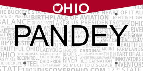 PANDEY Ohio License Plate