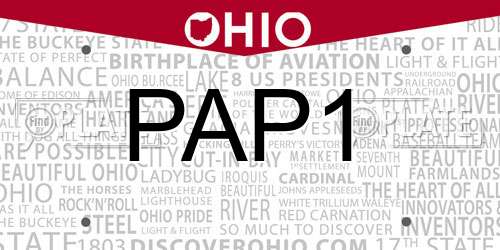 PAP1 Ohio License Plate