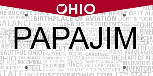 PAPAJIM Ohio License Plate