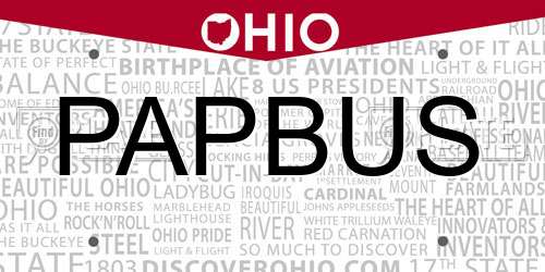 PAPBUS Ohio License Plate