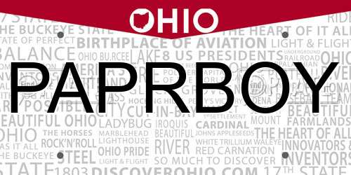 PAPRBOY Ohio License Plate