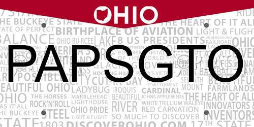 PAPSGTO Ohio License Plate