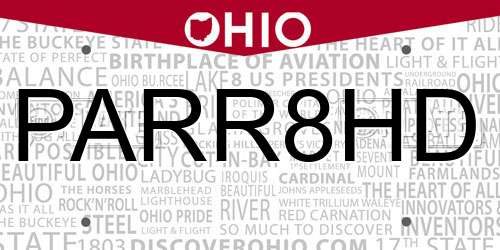 PARR8HD Ohio License Plate