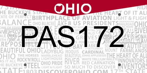PAS172 Ohio License Plate