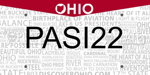PASI22 Ohio License Plate