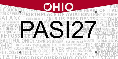 PASI27 Ohio License Plate