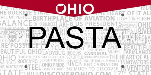 PASTA Ohio License Plate