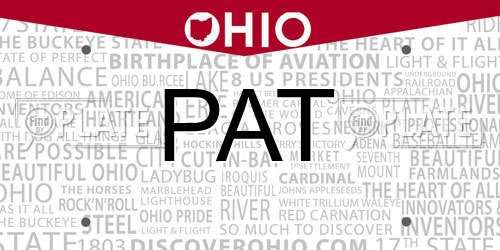 PAT Ohio License Plate