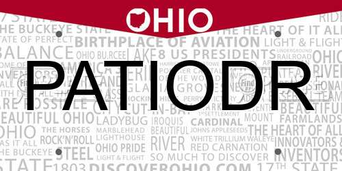 PATIODR Ohio License Plate