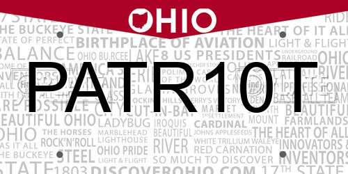 PATR10T Ohio License Plate