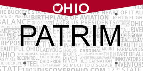 PATRIM Ohio License Plate