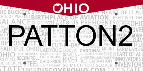 PATTON2 Ohio License Plate