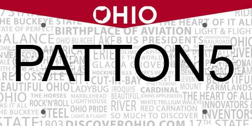 PATTON5 Ohio License Plate
