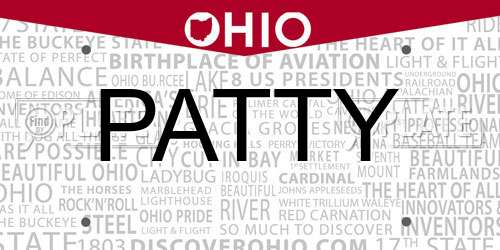 PATTY Ohio License Plate