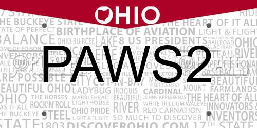 PAWS2 Ohio License Plate