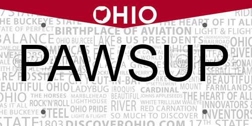 PAWSUP Ohio License Plate