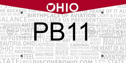 PB11 Ohio License Plate