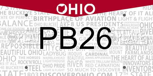 PB26 Ohio License Plate