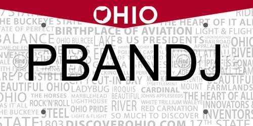 PBANDJ Ohio License Plate