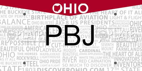 PBJ Ohio License Plate