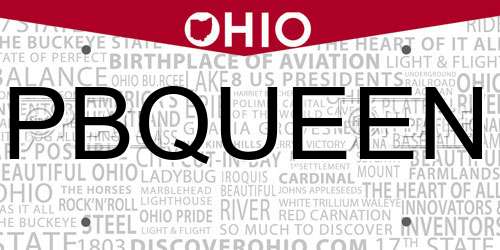 PBQUEEN Ohio License Plate