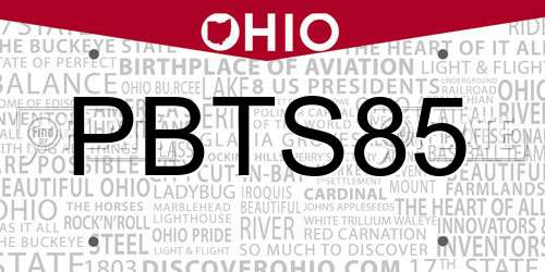 PBTS85 Ohio License Plate