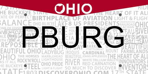 PBURG Ohio License Plate