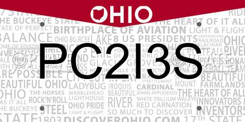PC2I3S Ohio License Plate