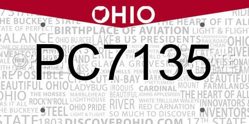 PC7135 Ohio License Plate