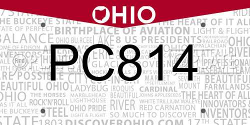 PC814 Ohio License Plate