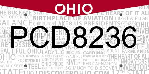 PCD8236 Ohio License Plate