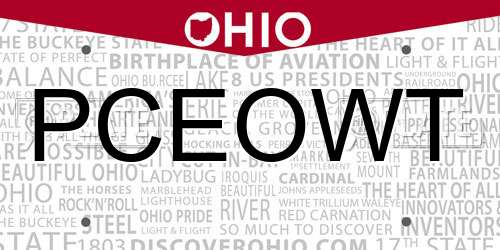 PCEOWT Ohio License Plate