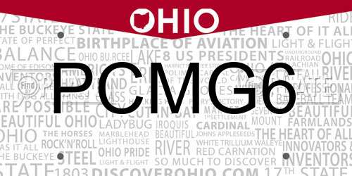 PCMG6 Ohio License Plate