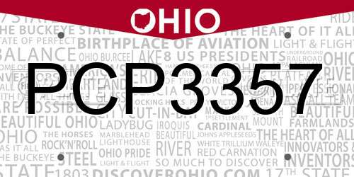 PCP3357 Ohio License Plate