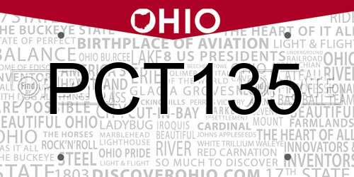 PCT135 Ohio License Plate