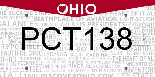 PCT138 Ohio License Plate