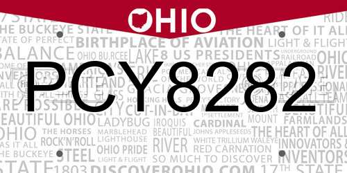 PCY8282 Ohio License Plate